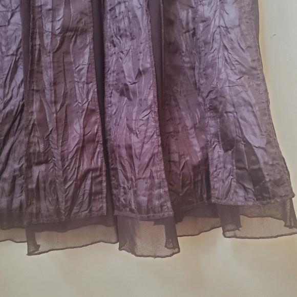 Danier Satin&Tulle Vintage Danier Mixed Chocolate Mid Length Skirt - Picture 4 of 9